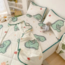 GobekUsa Cool Feeling Silky Summer Comforter & Latex Fitted Sheet Set