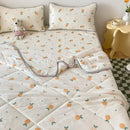GobekUsa Cool Feeling Silky Summer Comforter & Latex Fitted Sheet Set