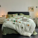 GobekUsa Full Matte Ant Velvet Winter Duvet Set Queen Bedding Warmth Fluffy Blanket
