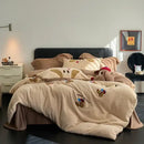GobekUsa Full Matte Ant Velvet Winter Duvet Set Queen Bedding Warmth Fluffy Blanket