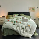 GobekUsa Full Matte Ant Velvet Winter Duvet Set Queen Bedding Warmth Fluffy Blanket