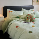 GobekUsa Full Matte Ant Velvet Winter Duvet Set Queen Bedding Warmth Fluffy Blanket