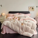 GobekUsa Full Matte Ant Velvet Winter Duvet Set Queen Bedding Warmth Fluffy Blanket