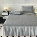 GobekUsa Ice Bean Jacquard Bed Skirt Set - 3 Piece, Summer Washed Mattress Mat
