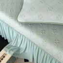 GobekUsa Ice Bean Jacquard Bed Skirt Set - 3 Piece, Summer Washed Mattress Mat