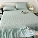 GobekUsa Ice Bean Jacquard Bed Skirt Set - 3 Piece, Summer Washed Mattress Mat