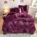 GobekUsa Fluffy Faux Fur Bedding Set: Duvet Cover, Sheet, Pillowcase - Soft & Warm