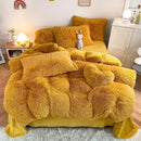 GobekUsa Fluffy Faux Fur Bedding Set: Duvet Cover, Sheet, Pillowcase - Soft & Warm