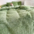 GobekUsa Fluffy Faux Fur Bedding Set: Duvet Cover, Sheet, Pillowcase - Soft & Warm