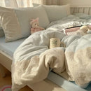 GobekUsa French Lace Washed Cotton Bedding Sets for King Queen Beds