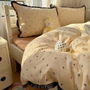GobekUsa French Lace Washed Cotton Bedding Sets for King Queen Beds