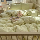 GobekUsa French Lace Washed Cotton Bedding Sets for King Queen Beds