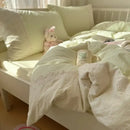 GobekUsa French Lace Washed Cotton Bedding Sets for King Queen Beds