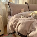 GobekUsa French Lace Washed Cotton Bedding Sets for King Queen Beds