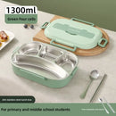 Mint green insulated bento lunch box with cutlery kitchen set by Decorbites