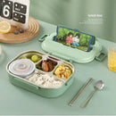 Mint green insulated bento lunch box with cutlery kitchen set by Decorbites