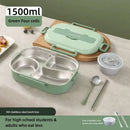 Mint green insulated bento lunch box with cutlery kitchen set by Decorbites