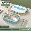Mint green insulated bento lunch box with cutlery kitchen set by Decorbites