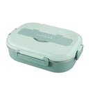 Mint green insulated bento lunch box with cutlery kitchen set by Decorbites