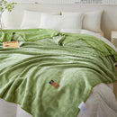 GobekUsa Jacquard Milk Velvet Air Conditioning Blanket | All Seasons Warmth & Travel Shawl