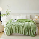 GobekUsa Jacquard Milk Velvet Air Conditioning Blanket | All Seasons Warmth & Travel Shawl