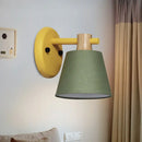 GobekUsa Rotatable Nordic Bucket Wall Lamp - 1 Light Fabric Lighting for Child's Bedroom or Stairwell