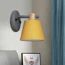 GobekUsa Rotatable Nordic Bucket Wall Lamp - 1 Light Fabric Lighting for Child's Bedroom or Stairwell