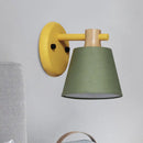 GobekUsa Rotatable Nordic Bucket Wall Lamp - 1 Light Fabric Lighting for Child's Bedroom or Stairwell