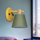 GobekUsa Rotatable Nordic Bucket Wall Lamp - 1 Light Fabric Lighting for Child's Bedroom or Stairwell