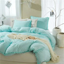 GobekUsa Furball Tassel Duvet Cover Set - Luxury Bedding - King Queen Twin Full Sizes
