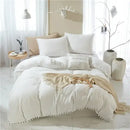 GobekUsa Furball Tassel Duvet Cover Set - Luxury Bedding - King Queen Twin Full Sizes