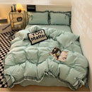 GobekUsa Cotton Embroidery Bedding Set with Lace for All Seasons