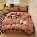 GobekUsa Cotton Embroidery Bedding Set with Lace for All Seasons