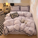 GobekUsa Cotton Embroidery Bedding Set with Lace for All Seasons