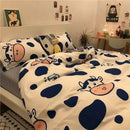 GobekUsa Cartoon Print Bedding Set: Breathable Duvet Cover, Bed Sheet, Pillowcases - Double & Single Sizes