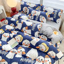 GobekUsa Cartoon Print Bedding Set: Breathable Duvet Cover, Bed Sheet, Pillowcases - Double & Single Sizes