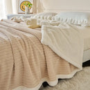 GobekUsa Cozy Faux Rabbit Fur Blanket, Soft Fluffy Quilt for Single, Anti-Static Warm Throw