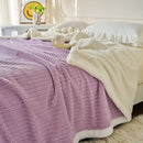 GobekUsa Cozy Faux Rabbit Fur Blanket, Soft Fluffy Quilt for Single, Anti-Static Warm Throw