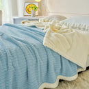 GobekUsa Cozy Faux Rabbit Fur Blanket, Soft Fluffy Quilt for Single, Anti-Static Warm Throw