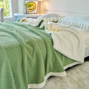 GobekUsa Cozy Faux Rabbit Fur Blanket, Soft Fluffy Quilt for Single, Anti-Static Warm Throw