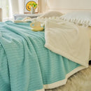 GobekUsa Cozy Faux Rabbit Fur Blanket, Soft Fluffy Quilt for Single, Anti-Static Warm Throw