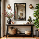 Black Beaded Carved Wood Wall Mirror by Decor Steals