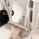 Distressed White Adjustable Wood Vanity Mirror by Decor Steals