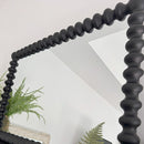 Black Beaded Carved Wood Wall Mirror by Decor Steals