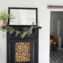 Black Beaded Carved Wood Wall Mirror by Decor Steals