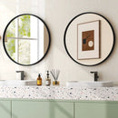24 Inch Black Circle Bathroom Mirror with Explosion-proof Film by LJGDeals