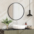 24 Inch Black Circle Bathroom Mirror with Explosion-proof Film by LJGDeals