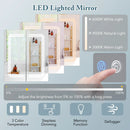2 Doors Bathroom Mirror Medicine Wall Cabinet with Lights by LJGDeals