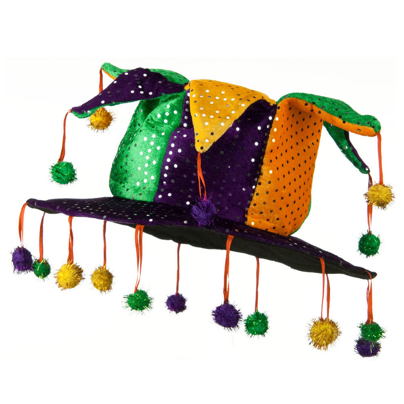 Multi Color Sequined Jester Hat
