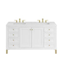 James Martin Chicago 60" Double Bathroom Vanity, Glossy White